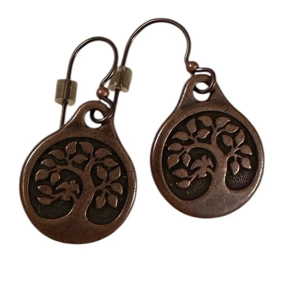 Unbranded Tree of Life Earrings Women OS Copper Excellent‎ Boho Antique Drop